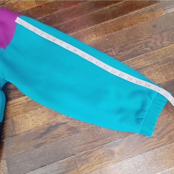 Vintage 90s Color Block Reversible Sweatshirt Windbreaker Jacket - Picture 9 of 13